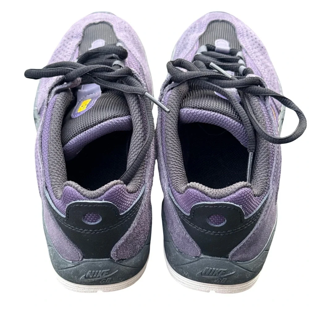 Nike SB Ishod Wair Purple Black Yellow Suede Skate Shoes Low Top Sneakers EUC